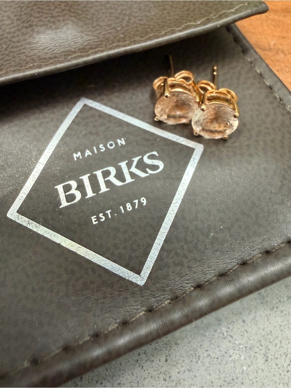 Birks Rose Gold + Rose Quartz Stud Earrings - Pink/Gold